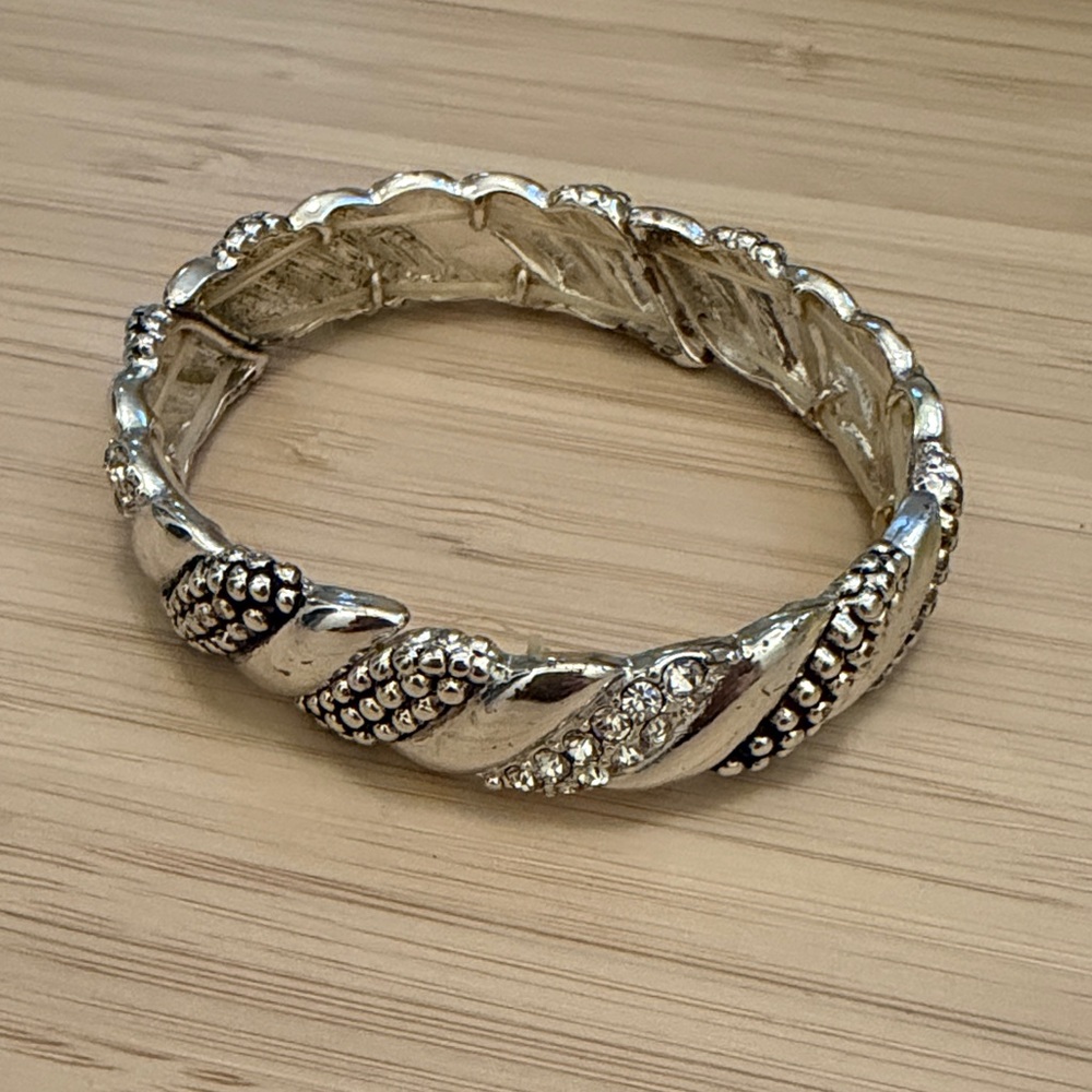 Twisted Silver Tone Bracelet - Picture 1 of 3